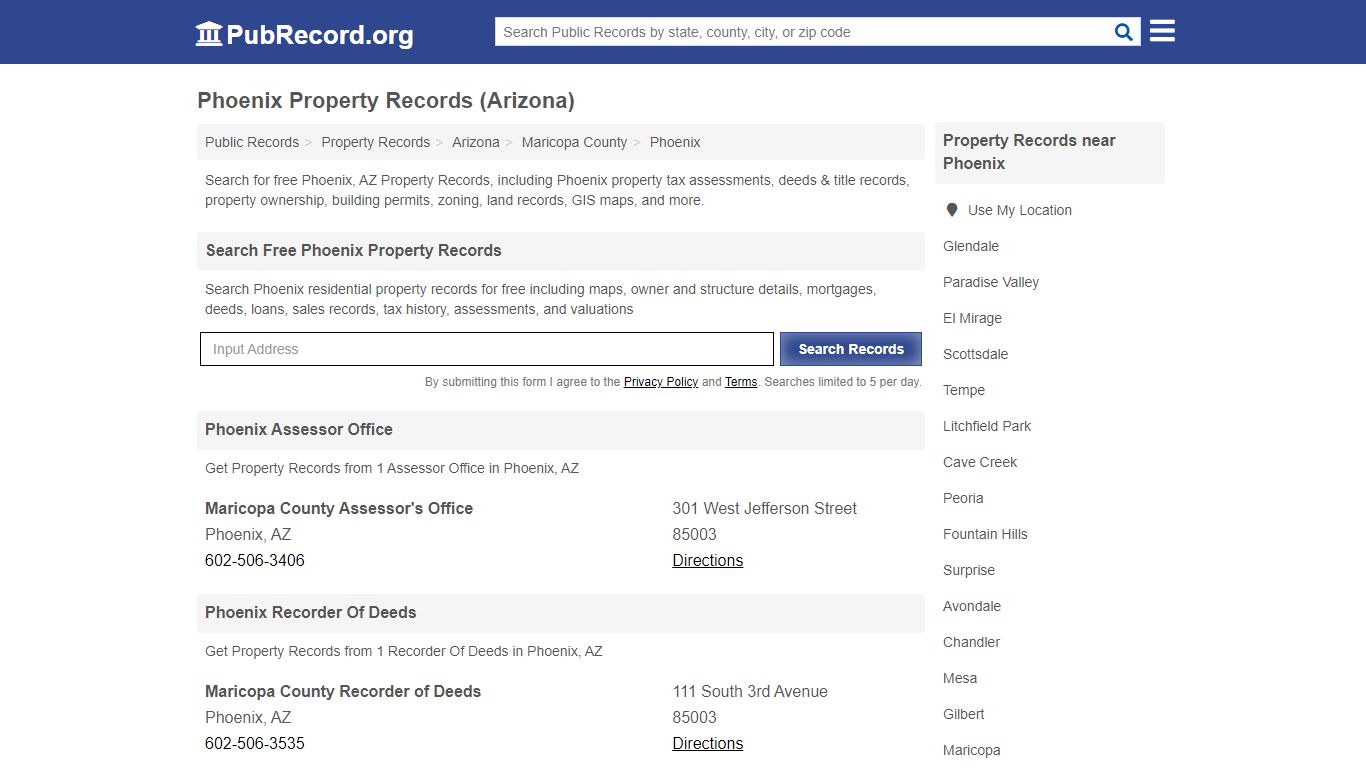 Free Phoenix Property Records (Arizona Property Records) - PubRecord.org